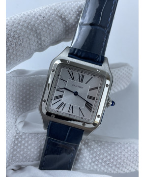 (준비완료/특급배송)NO.2242/AF공장 산토스31MM 실버다이얼 블루악어가죽스트랩
